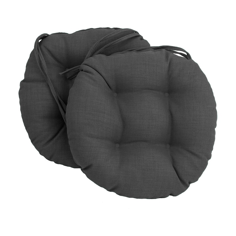 16-inch Round Indoor/Outdoor Chair Cushions (Set of 2) - Cool Grey