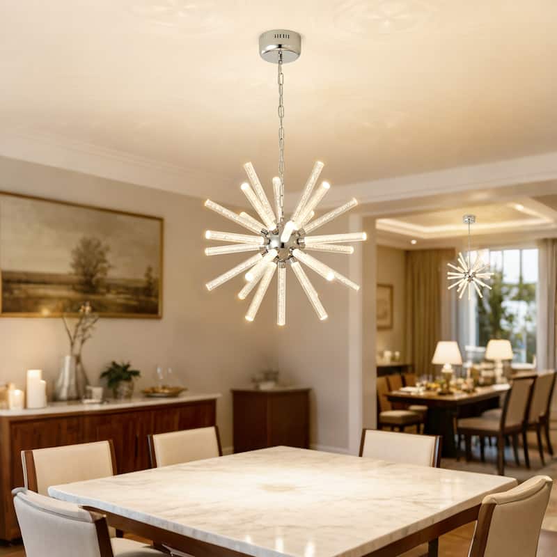 24-Light Bubble Pillar Chandelier,Adjustable Pendant Lights Living Room Decoration Lamp