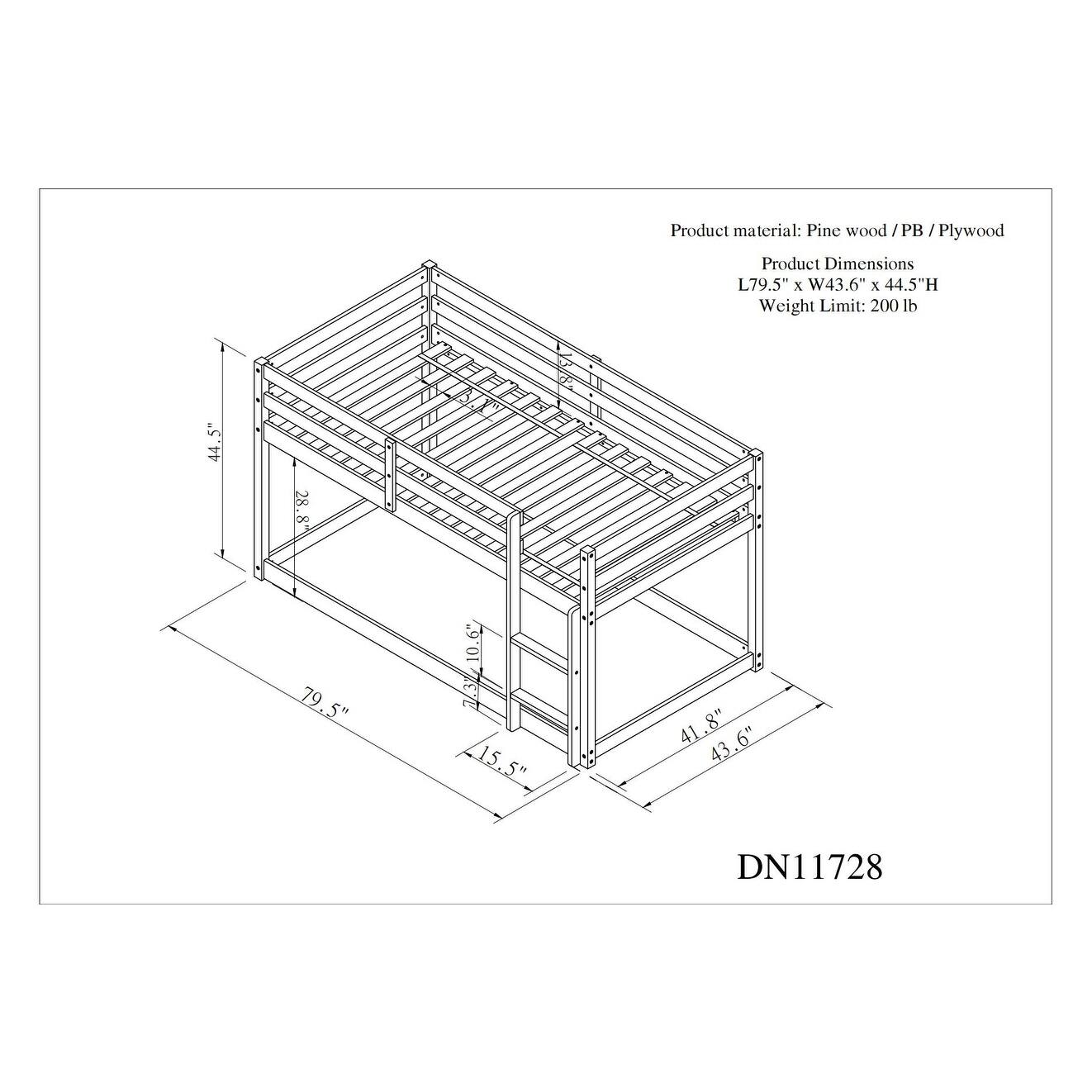 Loft Twin Bed with Bunk Bed and Efficient Storage Space Organization