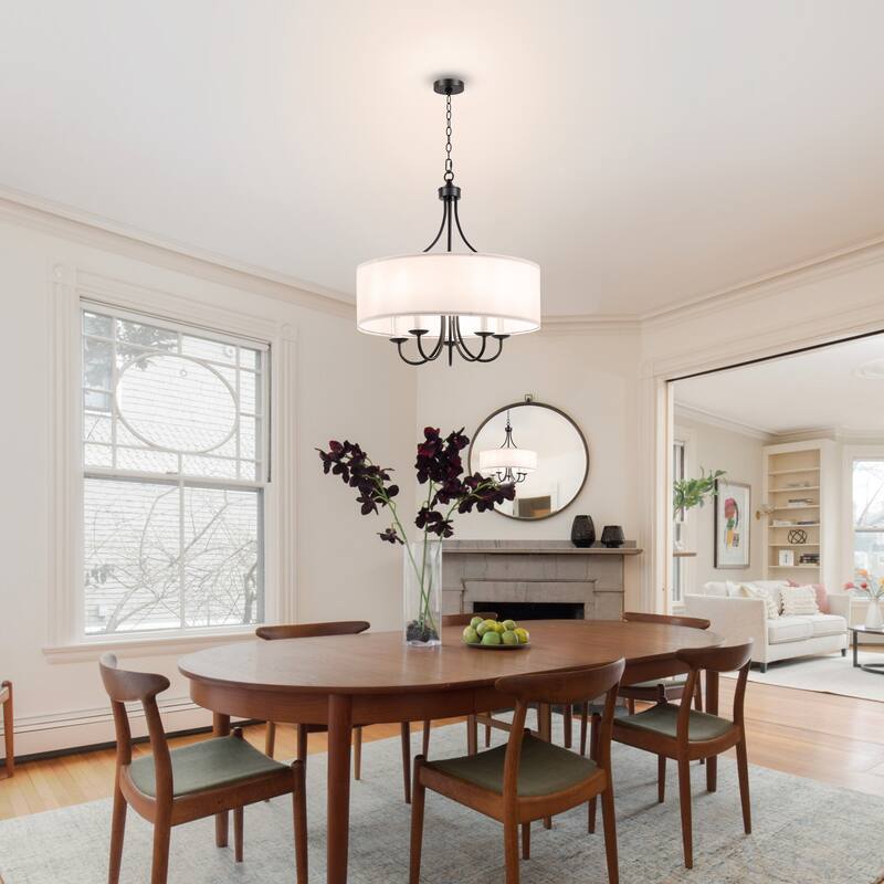 Modern Drum Light Chandelier Industrial Dining Room Light Fixtures