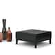 WYNDENHALL Lancaster 36-in. Wide Contemporary Square Table Ottoman - Midnight Black