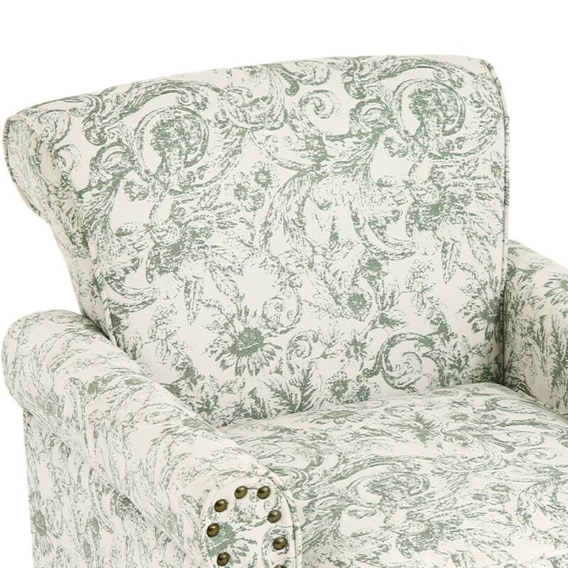 Mid-Century Modern Accent Chairs with Nailhead Trim