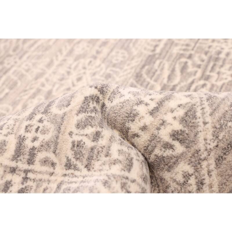 ECARPETGALLERY Hand Loomed Elysian Grey Wool Rug - 8'1 x 10'0