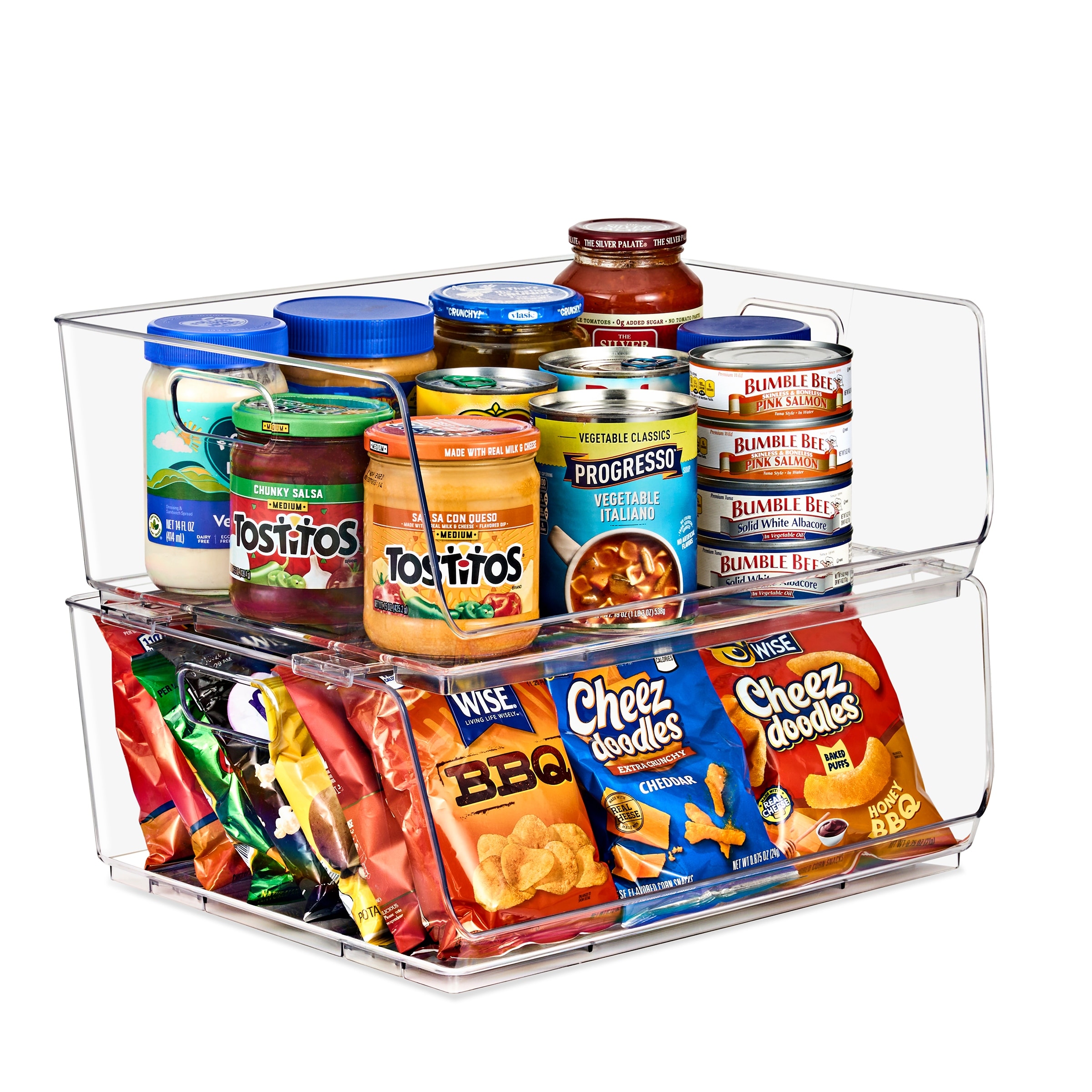 Sorbus Stackable Storage Bins Acrylic Open Front Clear Stackable Storage Bins for Pantry Kitchen (Large)