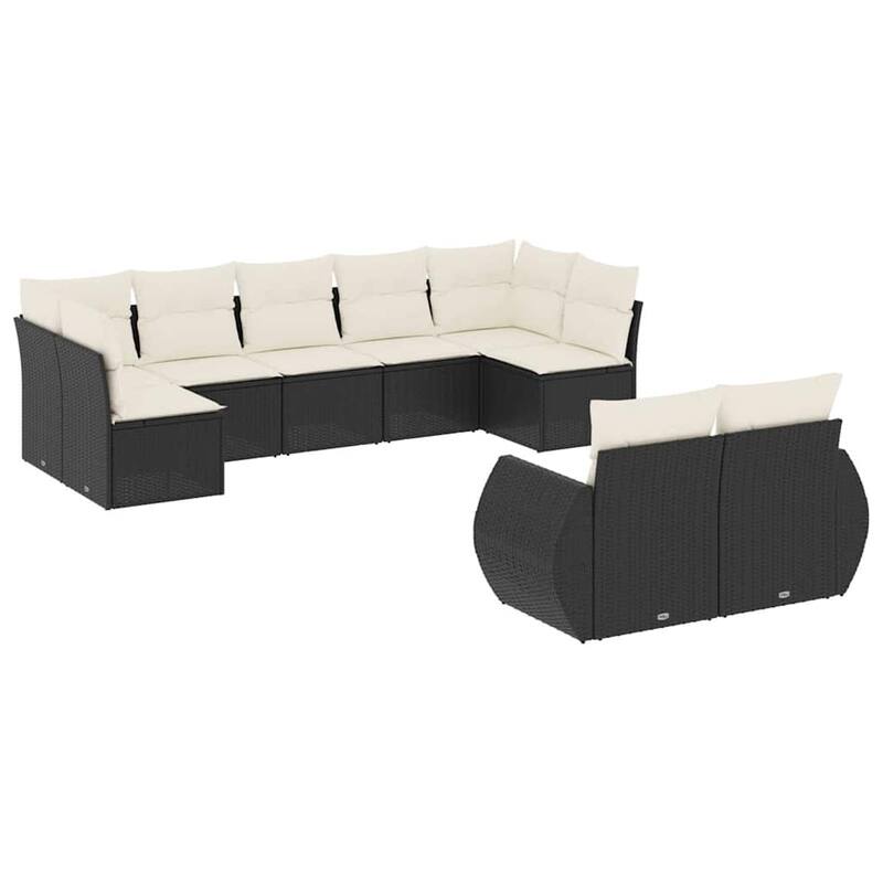 vidaXL Garden Sofa Set Black