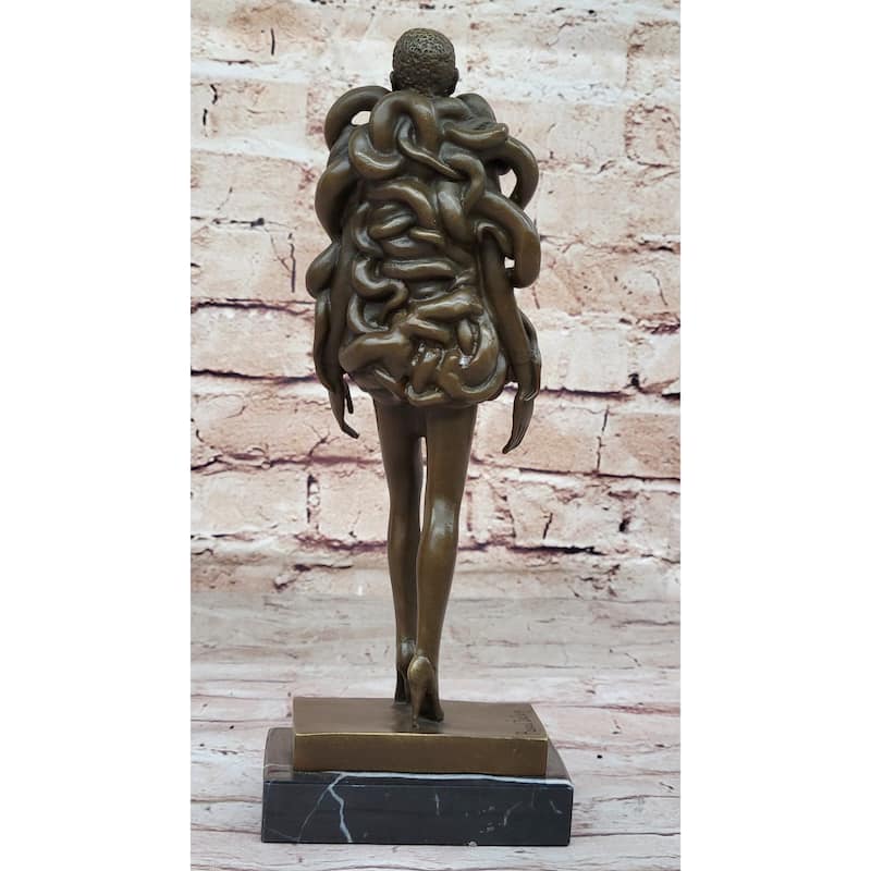 Contemporary Art Bronze Sculpture Of Woman Wearing Imitative Snakes - Unwavering By Pascal Delor