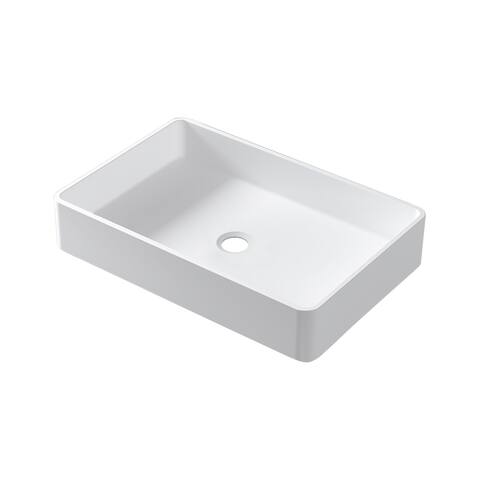 Bathroom Square Solid Surface Basin Sink - 22x14