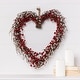 preview thumbnail 2 of 2, Natural 22" Valentines Faux Berry Heart Wreath