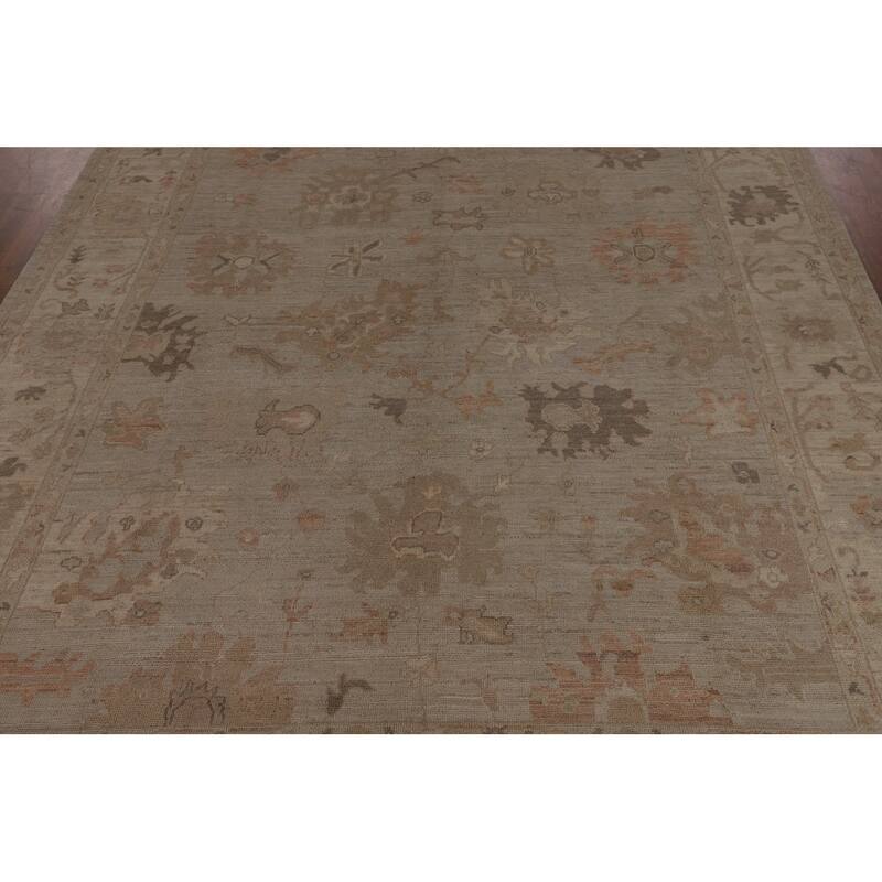 Earth Tone Oushak Vegetable Dye Area Rug Hand-Knotted Wool Carpet - 8'4"x 10'0"