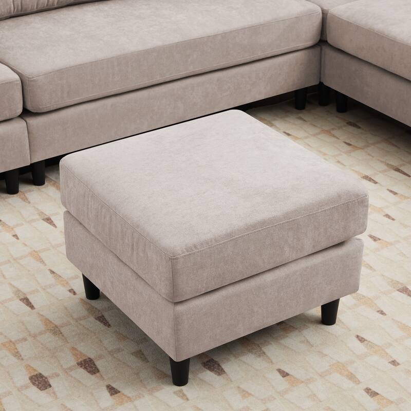 Snow Velvet Sectional Sofa
