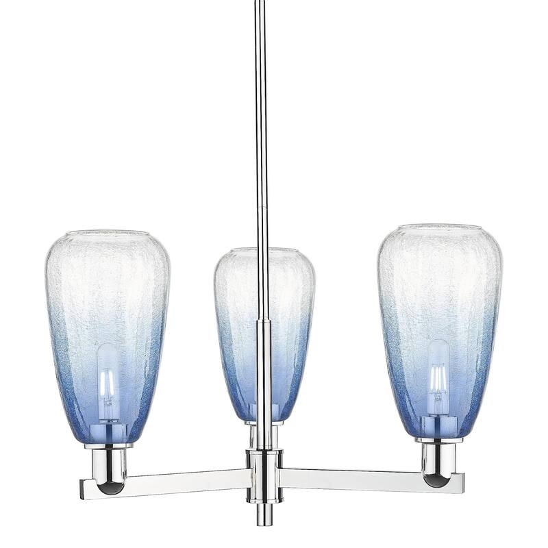 Innovations Lighting 716-3CR-9-18 Brookhaven Almond Chandelier - Polished Chrome / Sapphire Blue