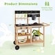preview thumbnail 3 of 8, Gymax Mud Kitchen w/ Wheels Outdoor Fir Wood Play Kitchen w/
