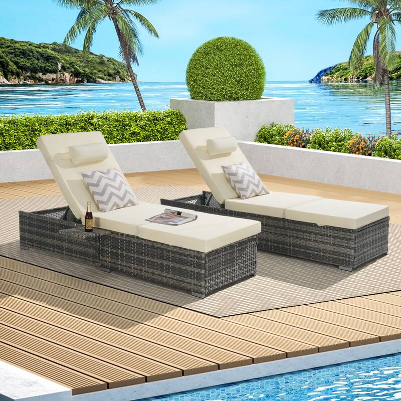 Outdoor Chaise Lounge Chair Set of 2