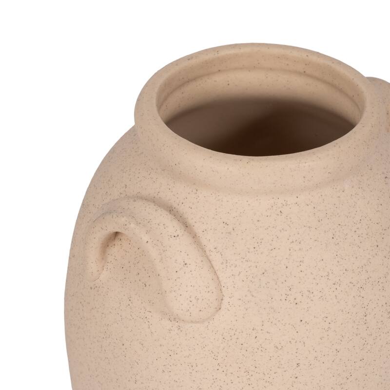 Sagebrook Home Ceramic Vase with Handles - Elegant Accent for Timeless Decor