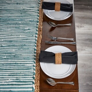 Napperon Lavable Isolé Essuyer Size:30×60cm MMQGQ store Chemin de Table Runner De Table Brune avec Bordure De Bandes De Bambou Tapis De Table De Thé à La Main Naturelle