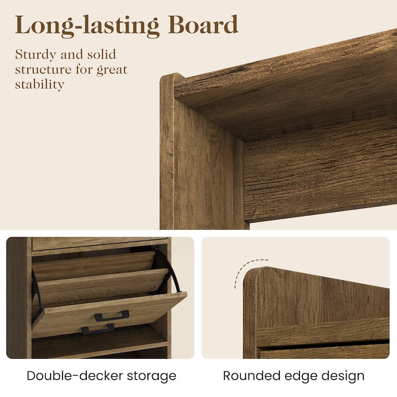 Shoe Storage Cabinet 19.7" Wide with Pegboard