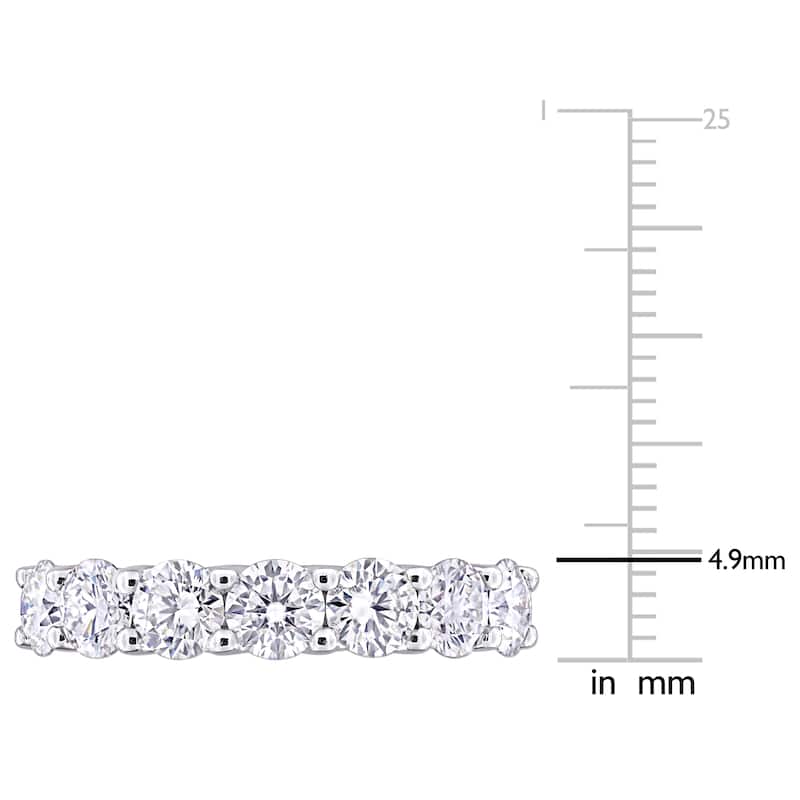Miadora 3 1/2ct DEW White Created Moissanite Semi-Eternity Ring in Sterling Silver