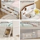 preview thumbnail 5 of 11, Twin Bed Frame with 4 Storage Drawers, Guardrail, Headboard, Ladder, and No Box Spring Needed, White