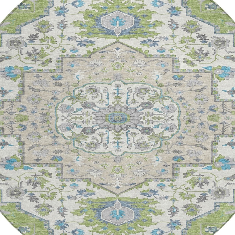 HomeRoots Oriental Traditional Rectangle Outdoor Rug
