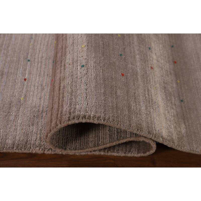 Striped Gabbeh Oriental Area Rug Handmade Wool Carpet - 7'10" x 9'8"