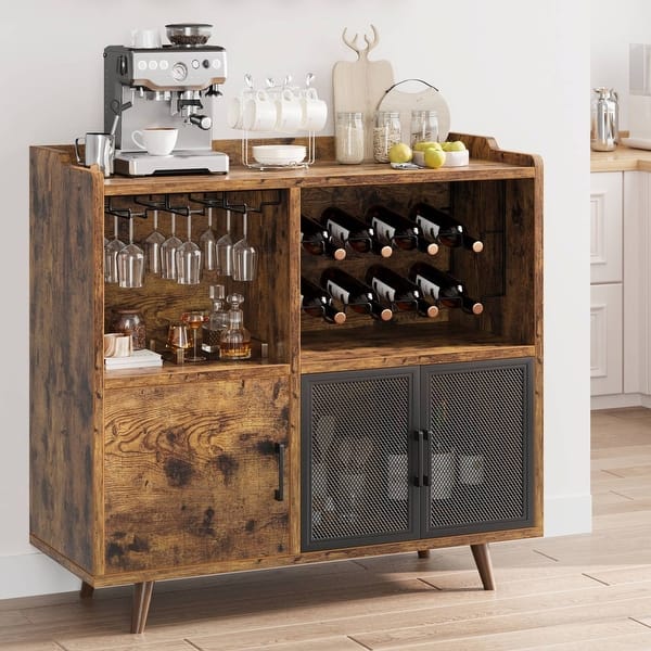 Buuffe Rack Brown Buffet Storage Cabinet with Detachable Wine Rack - N/A - Bed Bath ...