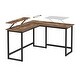 preview thumbnail 8 of 6, VASAGLE ALINRU Computer Desk, L-Shaped Corner Desk with Monitor Stand, Industrial Workstation for Home Office