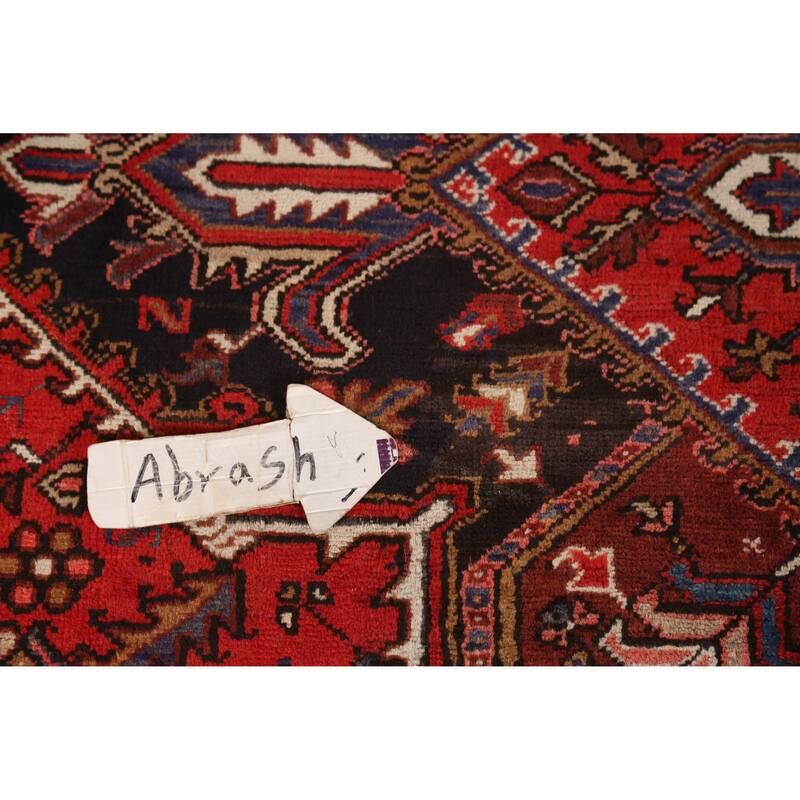 Hand Knotted Oriental 100% Wool Carpet Traditional Medallion Red Heriz Area Rug - 11' 0'' X 7' 6''