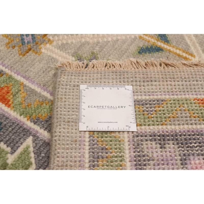 ECARPETGALLERY Hand-knotted Modern Oushak Light Grey, Light Khaki Wool Rug - 8'0 x 9'11