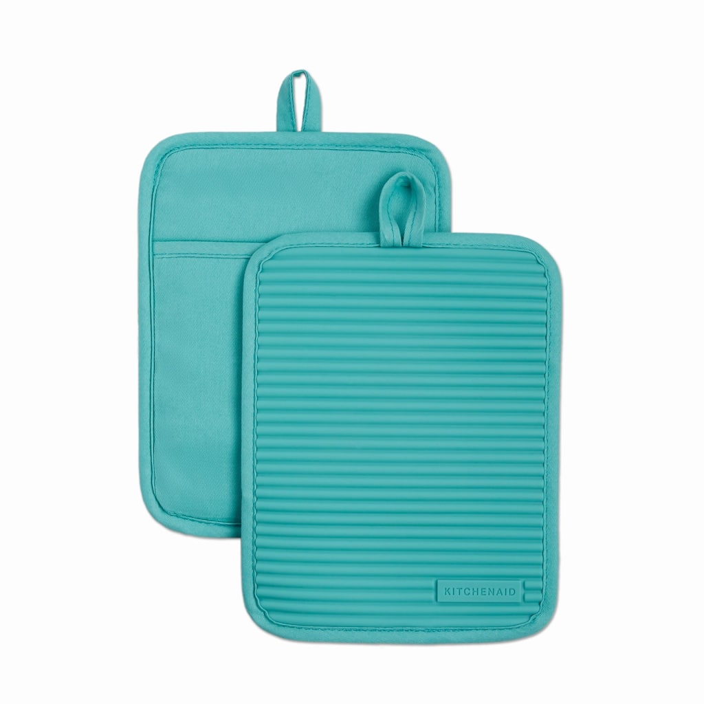 KitchenAid Ribbed Soft Silicone Pot Holder 2-Pack Set, 7"x9"