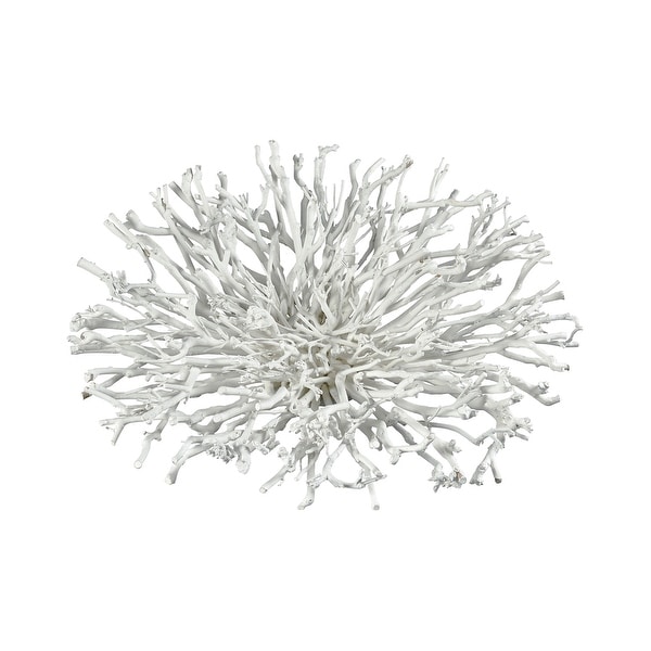 4" White Wistmans Wood Botanical Hemisphere Decorative Accessory - N/A