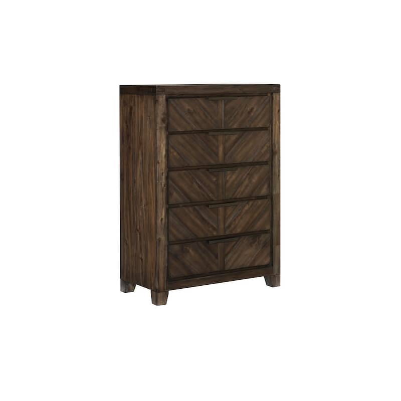 Marcille 3 Piece Cherry Modern Panel Bedroom Set