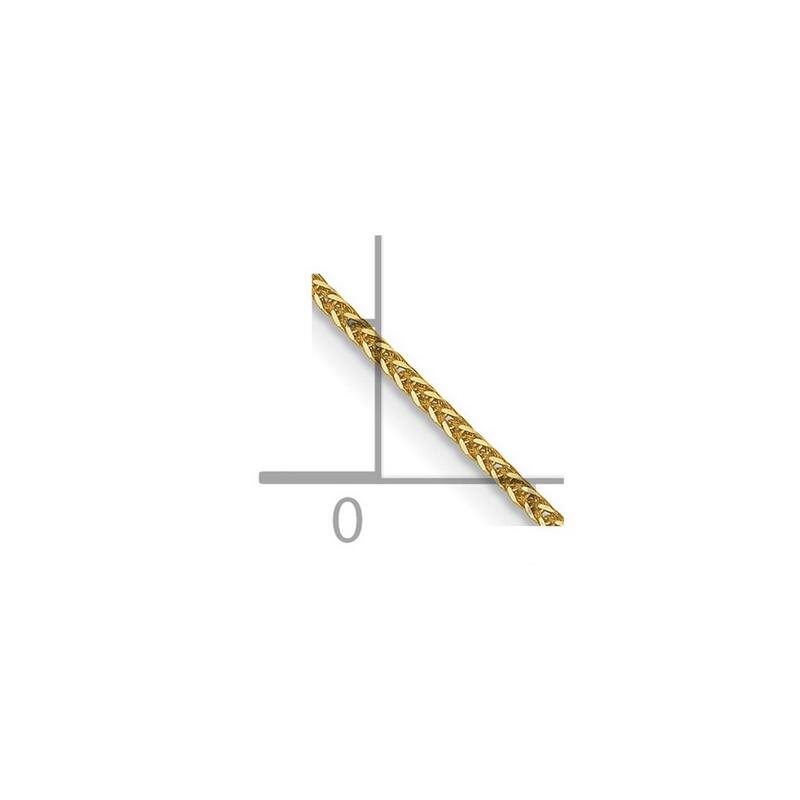 Curata 0.8mm 14k Yellow Gold Lobster Claw Closure Sparkle-Cut Quadra Wheat Chain Bracelet - 9 Inch