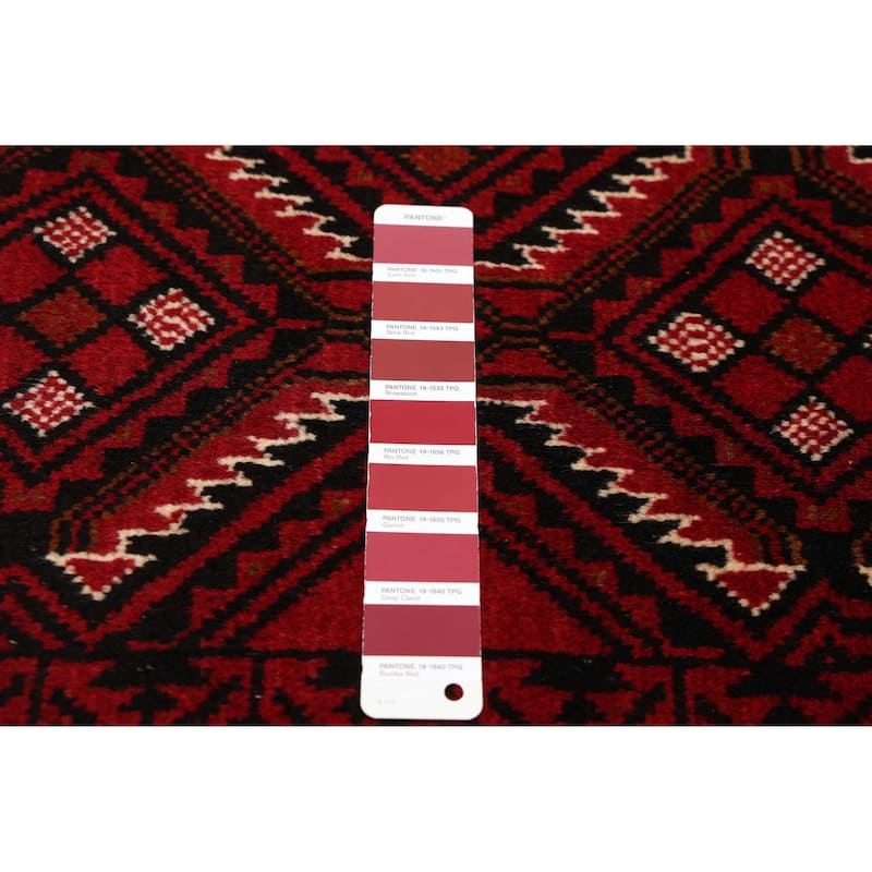 ECARPETGALLERY Hand-knotted Teimani Red Wool Rug - 3'7 x 6'1