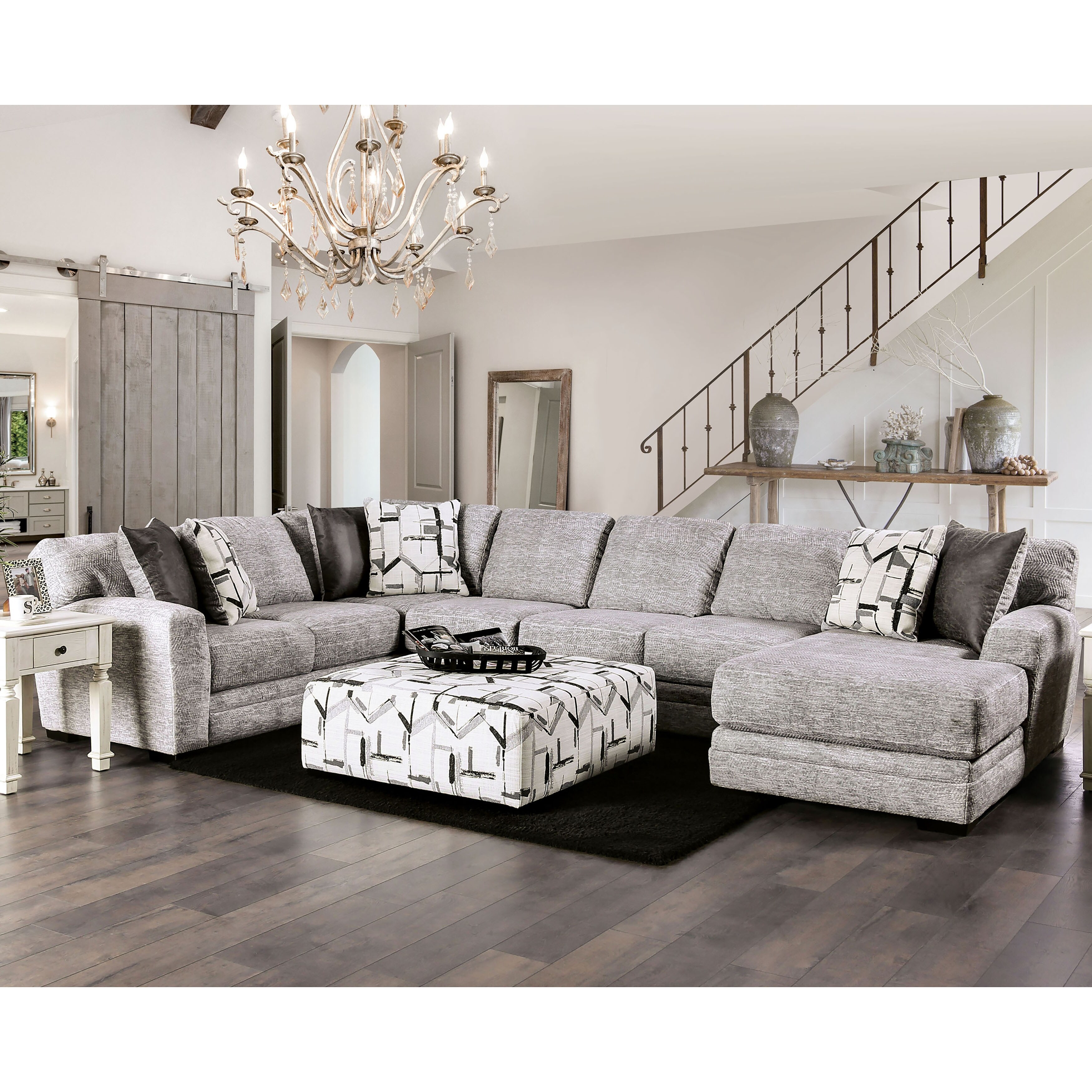 Grey chenille outlet sectional