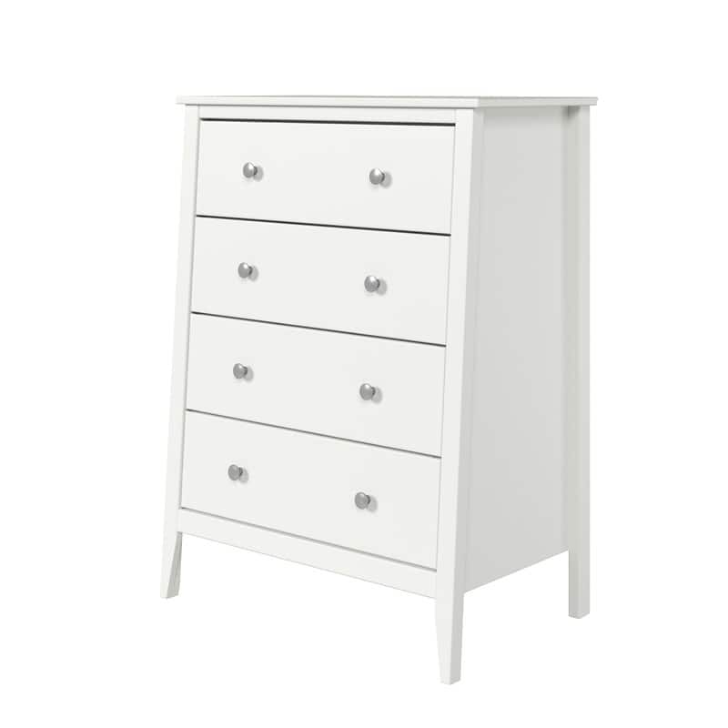 Jela Solid Wood 4 Drawer Dresser - White