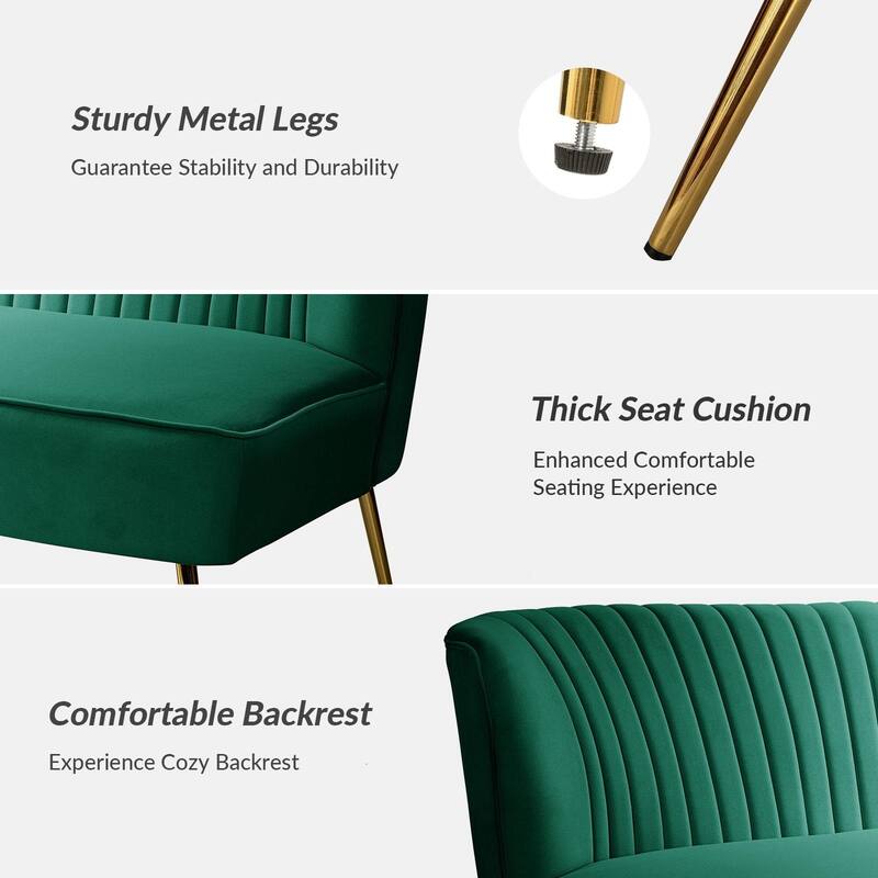 Delicia 3 Piece High-Quality Velvet Fabric Living Room Set with Sturdy Legs by HULALA HOME