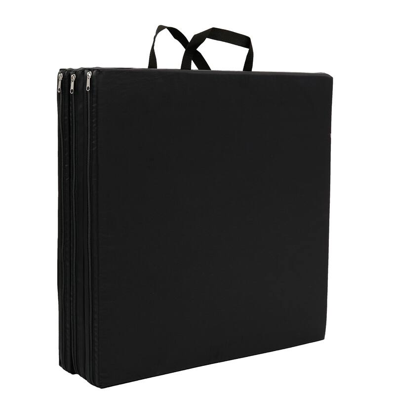 Sunny Health & Fitness No. 048 Tri-Fold Exercise Mat - Black - Black