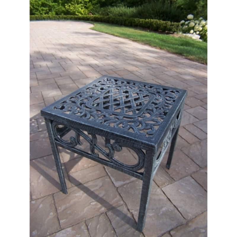 Mississippi Cast Aluminum End Table - Gray - 18"