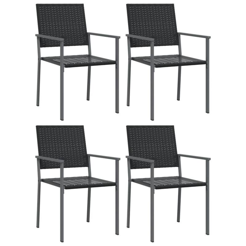 vidaXL Patio Dining Set Outdoor Dining Table and Chair Poly Rattan and Steel