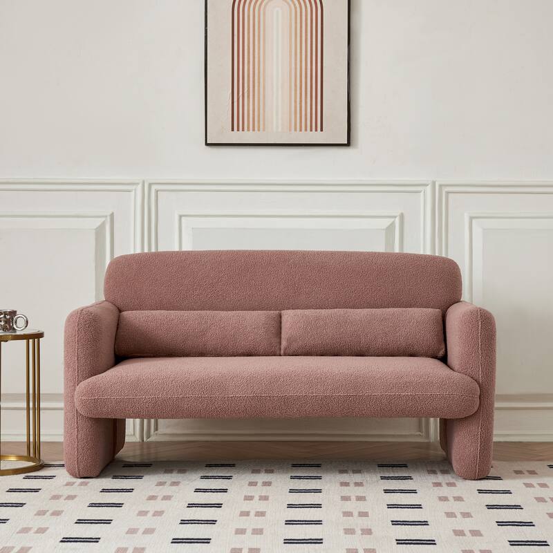 Modern Loveseat with Support Pillow, 59