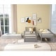 preview thumbnail 5 of 7, Gray Twin Solid Pine Bunk Beds with Safety Rail, Movable Trundle, Ladder, Guardrails