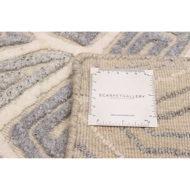 ECARPETGALLERY Hand-knotted Tangier Grey Wool Rug - 5'2 x 8'0