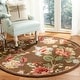 preview thumbnail 5 of 124, SAFAVIEH Handmade Chelsea Nataly French Country Floral Wool Rug 3' Round - Brown