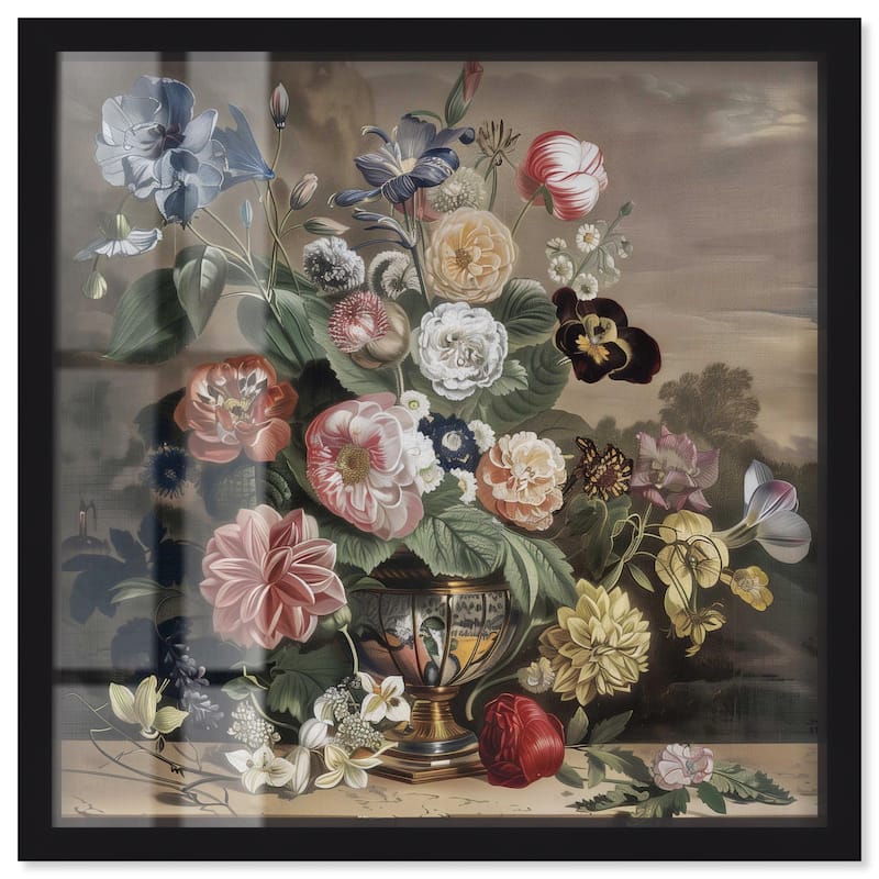 Classical Dream Vase II Shadowbox by Art Remedy - Black - 30" x 30"
