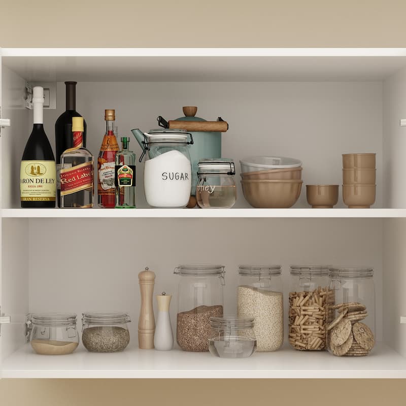 Storage Cabinet Kitchen Pantry Garage Wall Floor and Wall Cabinet Set