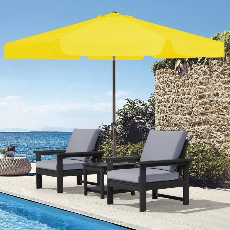 9ft Patio Market Umbrella with UV-Resistant and Sagging Edge Designed