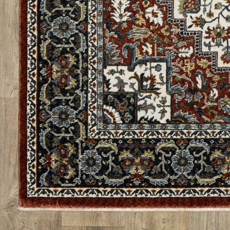 Style Haven Victoria Center Medallion Red/ Multi Area Rug