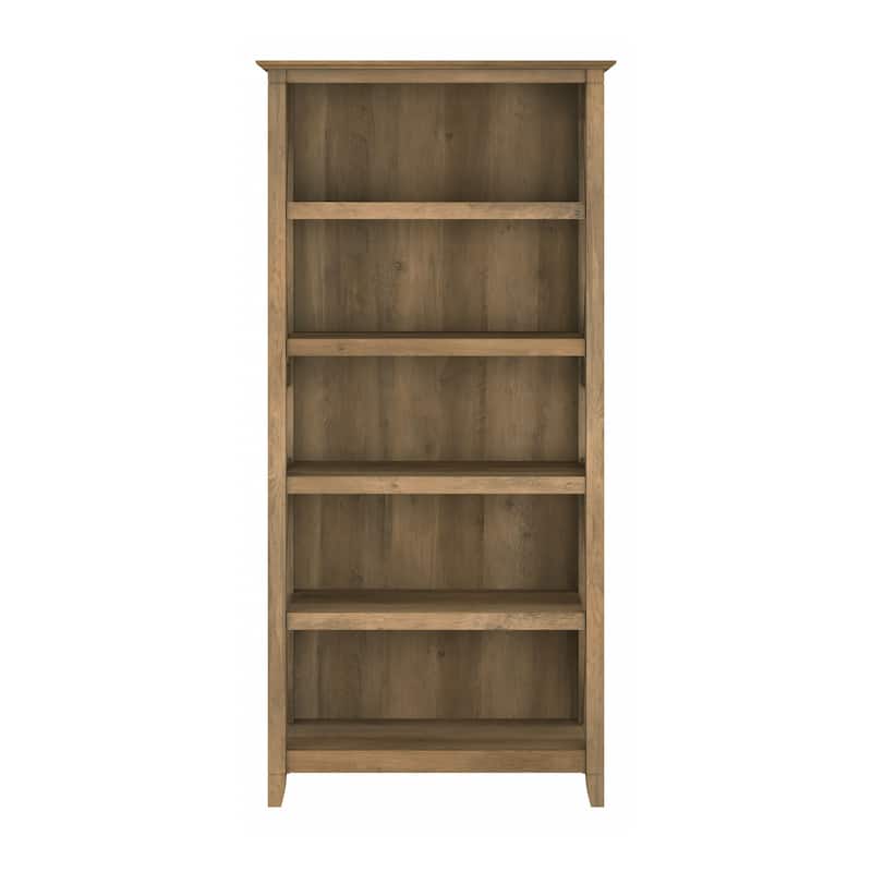 Bush Furniture Key West Tall 5 Shelf Bookcase with Adjustable Shelves