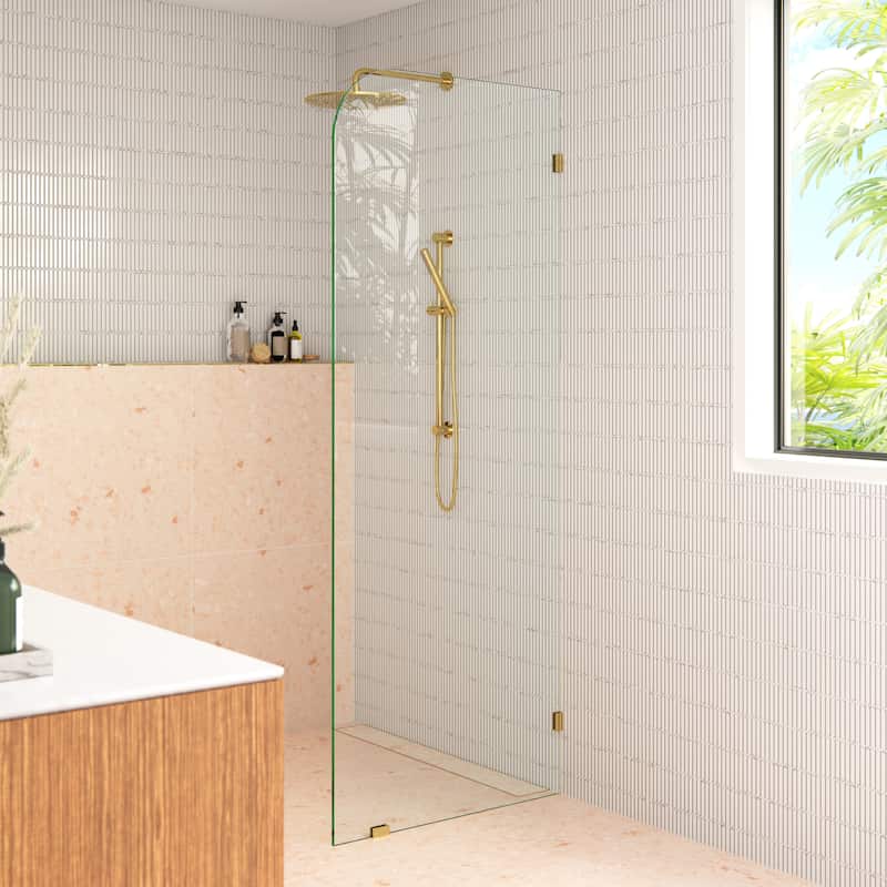 Glass Warehouse 30" x 78" Frameless Shower Door - Single Fixed Panel Radius