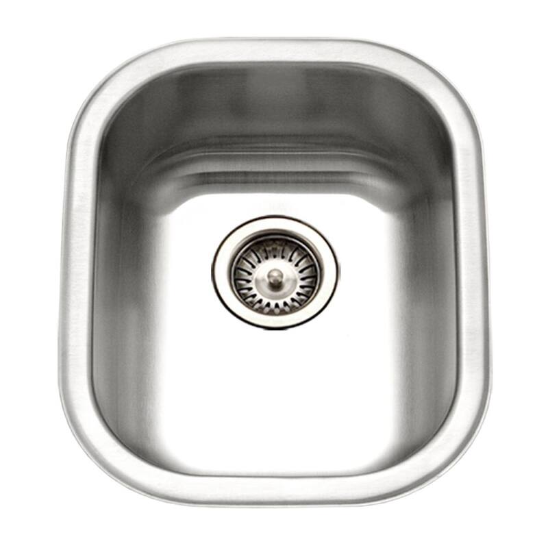 Houzer Club 14 inch Stainless Steel Undermount Medium Bowl Bar Sink with Strainer & Grid